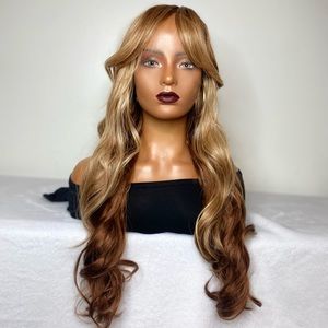 JOY| 24” CURTAIN BANG BODY WAVE CURL FULL CAP WIG